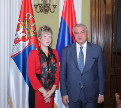 27 September 2022 National Assembly Deputy Speaker Elvira Kovacs with the non-resident Armenian Ambassador Ashot Hovakimyan